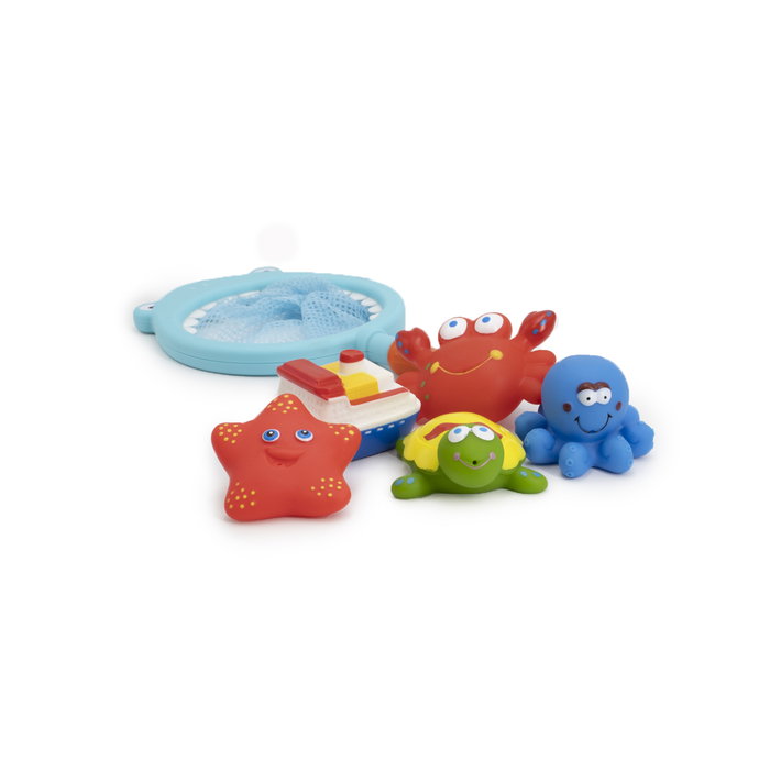 Tachan - Jeu de pêche magnétique avec filet en forme de requin et 8 accessoires - Jouet d'éveil pour enfants à partir de 1 an