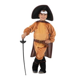 My Other Me Déguisement Le Chat Botté Chapeau, Masque, Cape, Combinaison, Ceinture, Queue et Guêtres Taille 3-4 Ans