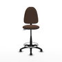 Tabouret Aýna taburete Contact permament de base Tissu Marron foncé Structure polyamide noire Sans accoudoirs Sans appui-tête Roulettes pour moquette