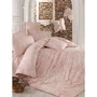 Ensemble de literie King : Housse de couette 220 x 240 cm et 2 taies d'oreiller 60 x 60 cm - Coton renforcé 100% - Coloris Rose, Saumon et Blanc - Densité 140 Fils