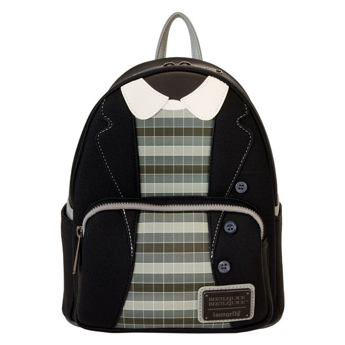 LOUNGEFLY Mochila mini sac à dos Lydia Deetz Beetlejuice 2, 26 cm, en simili cuir vegan, compartiments à fermeture, bretelles réglables
