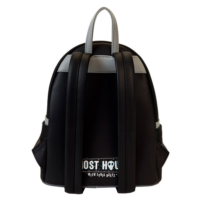 LOUNGEFLY Mochila mini sac à dos Lydia Deetz Beetlejuice 2, 26 cm, en simili cuir vegan, compartiments à fermeture, bretelles réglables