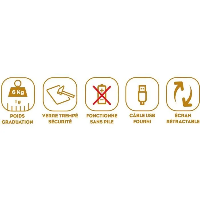 Little Balance Slide 6 - Balance de cuisine électronique sans pile USB, écran rétractable et plateau XL Little Balance Slide 6 - Balance de cuisine électronique sans pile USB, écran rétractable et plateau XL