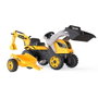Smoby Tracteur à pédales Builder Max Jaune avec Remorque et Pelleteuse