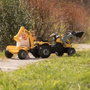Smoby Tracteur à pédales Builder Max Jaune avec Remorque et Pelleteuse