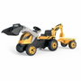 Smoby Tracteur à pédales Builder Max Jaune avec Remorque et Pelleteuse