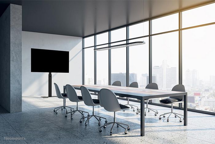 Neomounts FL45S-825BL1 Support au sol réglable pour écran plat 37 à 75 pouces, capacité 70 kg, gestion de câbles, compartiment verrouillable