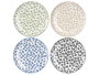 Vessia Assiette plate en porcelaine 27 x 2.5 x 27 cm - Couleurs assorties (envoi aléatoire) Azul, Beige, Noir, Vert (Set de 24)