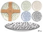 Vessia Assiette plate en porcelaine 27 x 2.5 x 27 cm - Couleurs assorties (envoi aléatoire) Azul, Beige, Noir, Vert (Set de 24)