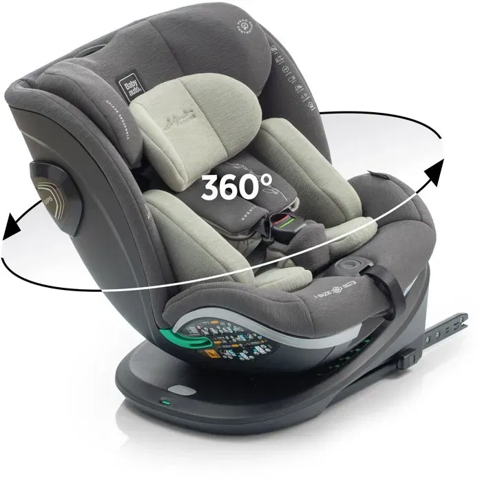 Babyauto Siège Auto Xperta - Groupe 0/1/2/3 (40-150 cm) i-Size - Pivotant 360° - Inclinable - Avec Réducteur - Olive
