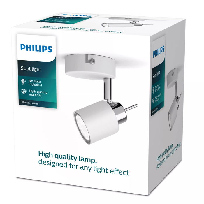 Lumière Philips meranti Blanc GU10 8 x 15,5 x 8 cm Lumière Philips meranti Blanc GU10 8 x 15,5 x 8 cm