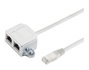 MicroConnect Répéteur de câble réseau CAT5e (adaptateur en Y), Blanc