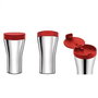 Alessi GIA24 - Gourde de voyage isotherme 'Caffa' en acier inoxydable 18/10, design Giulio Iacchetti - Rouge
