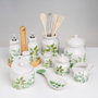 BigBuy Home Laitière et sucrier GREENS Blanc Vert Grès 250 ml
