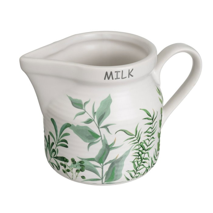 BigBuy Home Laitière et sucrier GREENS Blanc Vert Grès 250 ml