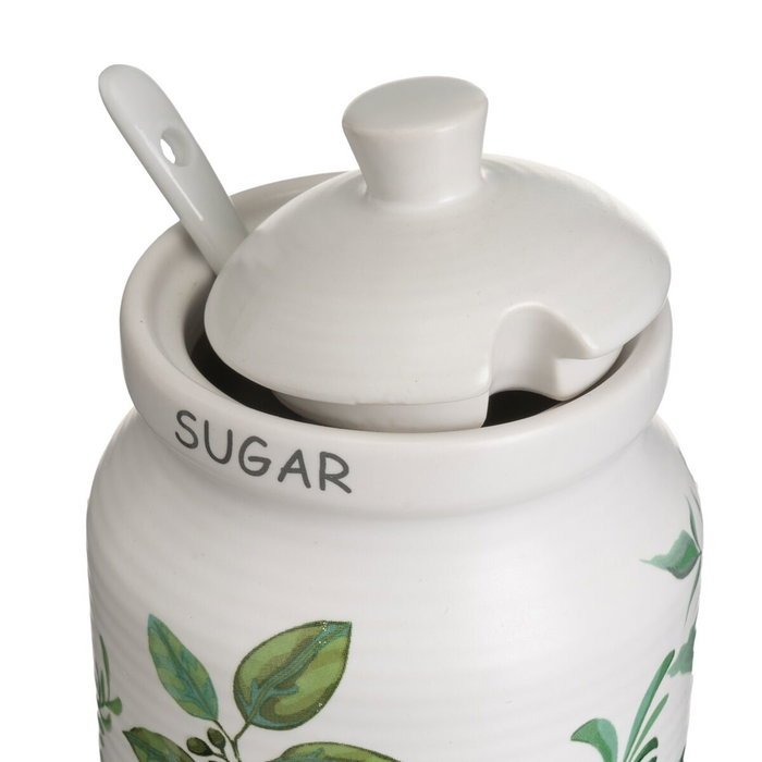 BigBuy Home Laitière et sucrier GREENS Blanc Vert Grès 250 ml