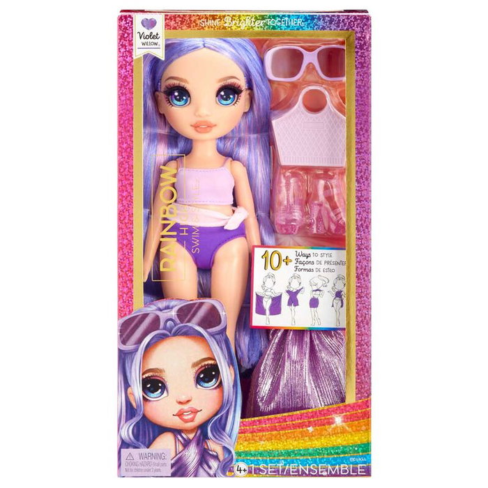 Rainbow High Poupée mannequin articulée Swim & Style 27 cm Violet Rainbow High Poupée mannequin articulée Swim & Style 27 cm Violet