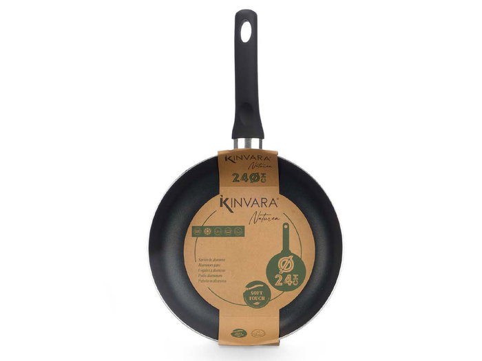 Kinvara Poêle Aluminium 24 cm Vert - Antiadhésive Libre PFOA - Compatible Induction, Gaz et Vitrocéramique (Set de 6)