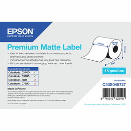 Etiquettes pour Imprimante Epson C33S045727 Blanc 46 mm (1 Unité)
