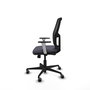Chaise Alfera Synchrone/Traslack Maille/tissu Gris foncé Maille Noir Base en nylon noir Accoudoirs noirs et blancs Sans appui-tête Roulettes 65mm pour moquette