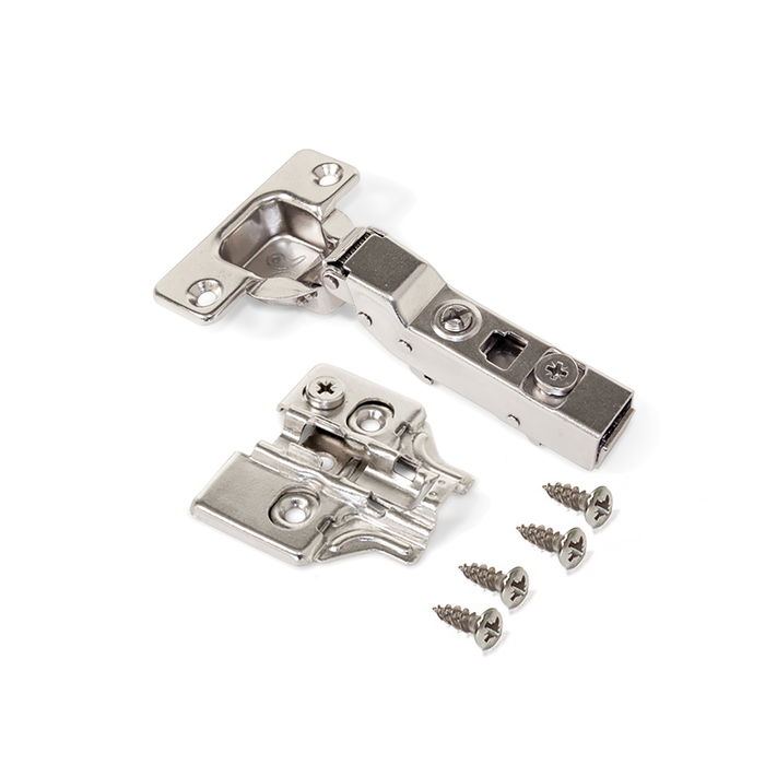 Emuca Lot de 20 charnières coudées X91N avec embases à visser, Hauteur 0, Acier, Nickelé Emuca Lot de 20 charnières coudées X91N avec embases à visser, Hauteur 0, Acier, Nickelé