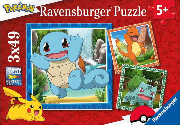 Ravensburger Puzzle 3x49 pièces Pokémon – Puzzle pour enfants dès 5 ans, Multilingue