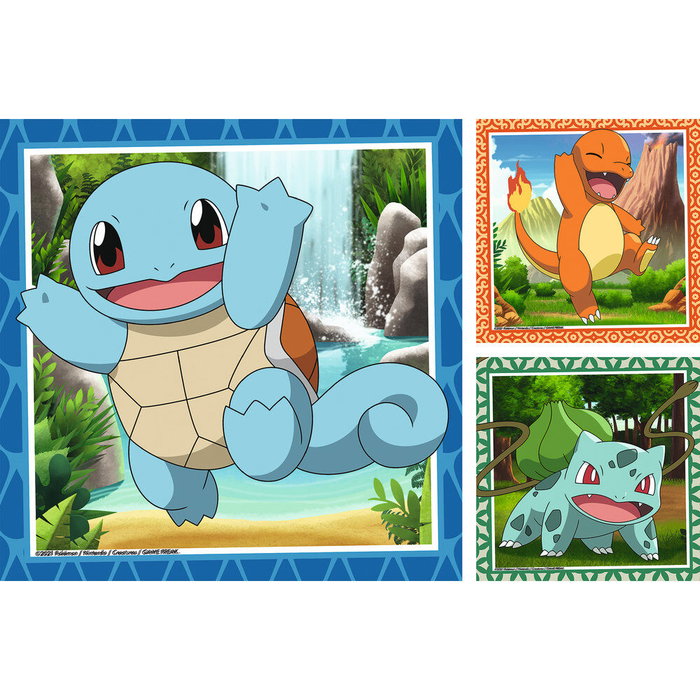 Ravensburger Set de 3 Puzzles Pokémon Bulbasaur, Charmander & Squirtle