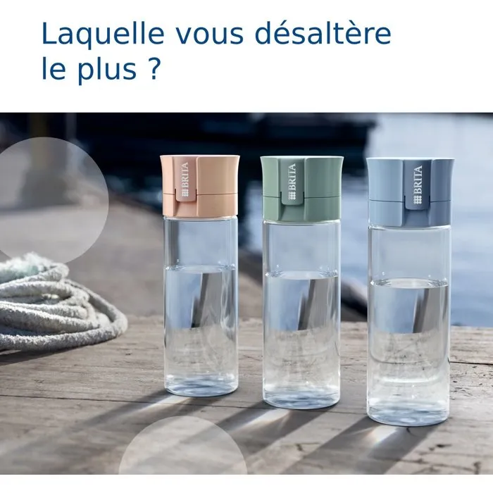 Brita - Gourde filtrante avec 2 microdiscs inclus - Couleur abricot - Rendre l'eau du robinet plus agréable - Portable et légère