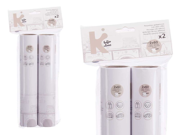 Arte Regal Recambios Quitapelusa 60 Hojas, 24 cm, Blanc, Lot de 2 (Set de 24)