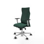 Piqueras Y Crespo Fauteuil Albacete Vert Bouteille avec Mécanisme Synchrone et Base Aluminium