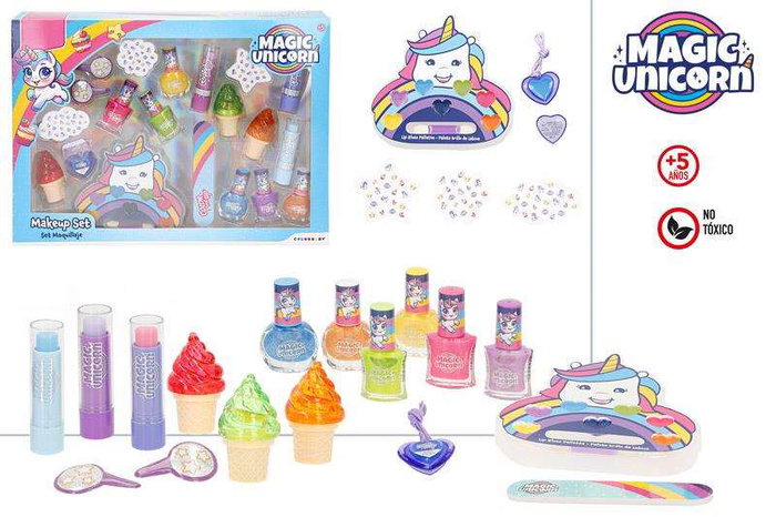 Color Baby Set de maquillage licorne, coffret pour enfants à partir de 3 ans, dimensions 35 x 50 x 25 cm