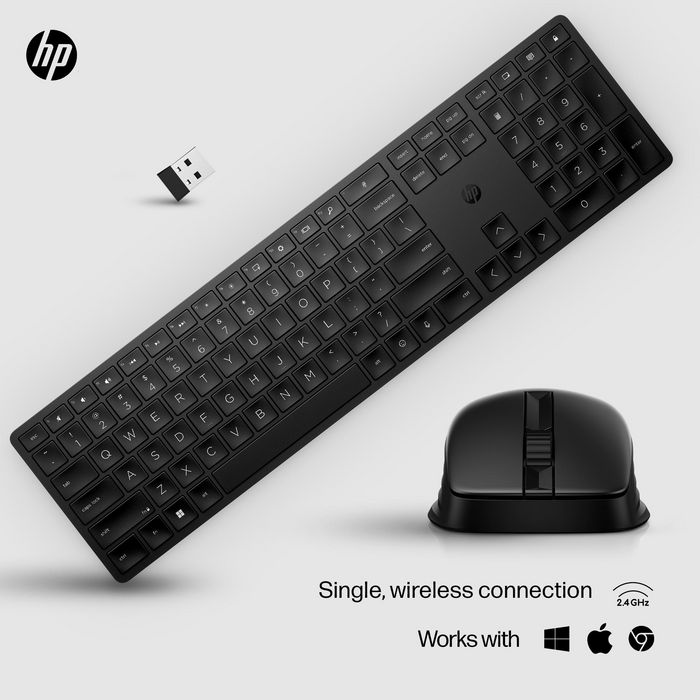HP Ensemble Clavier et Souris Sans Fil Référence 650 - Durable et Facile à Nettoyer