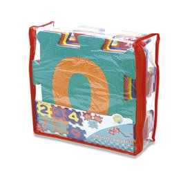 TACHAN Tapis-puzzle en mousse EVA 10 pièces 32x32 cm avec chiffres 0-9, Jouet éducatif pour enfants dès 18 mois, Intérieur/Extérieur