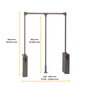 Emuca Penderie rabattable pour armoire Sway, 450 - 600mm, Acier, Aluminium et Plastique, Peint en titane