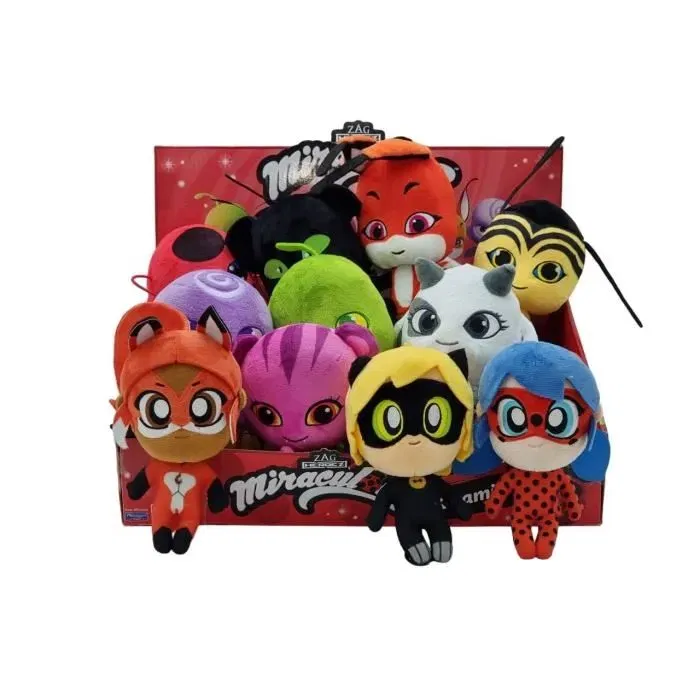 Bandai Miraculous Ladybug - Peluche Plagg 15 cm, Kwami de la destruction, Personnage de la série Miraculous