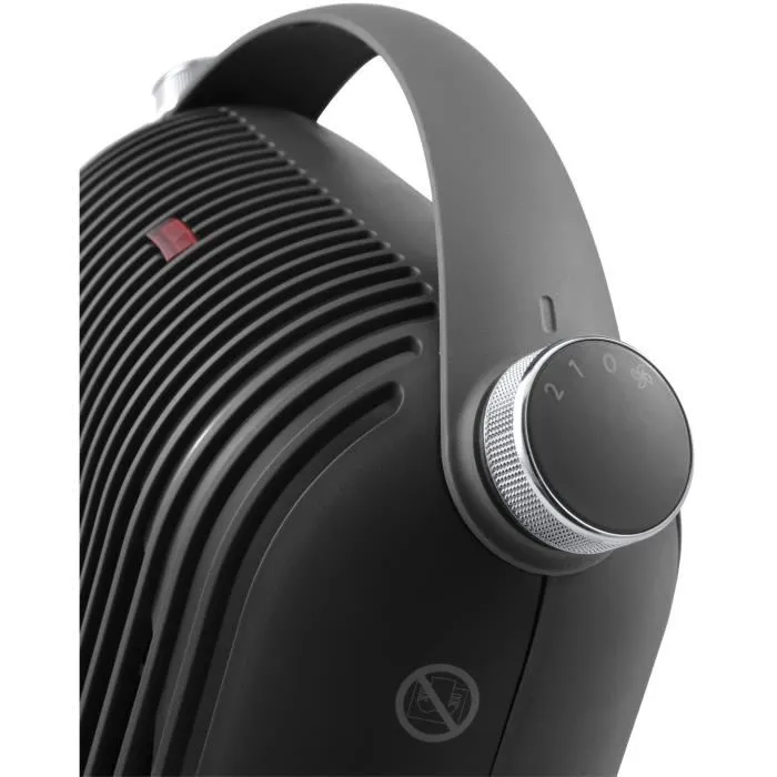 Delonghi Radiateur soufflant 2400W 2 allures, thermostat de sécurité, poignée, protection IP21 - Blanc