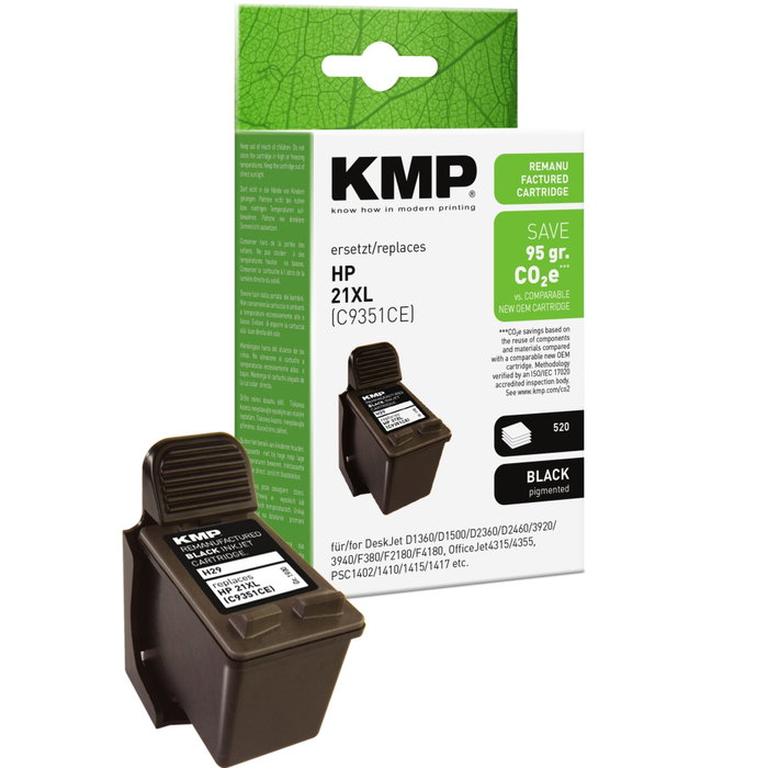KMP H29 Cartouche d'encre noire compatible avec HP C 9351 AE KMP H29 Cartouche d'encre noire compatible avec HP C 9351 AE