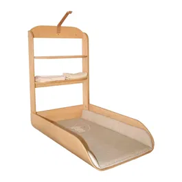 Roba Table à langer murale pliable en bois avec matelas - LiebhabaEr - 85 x 49 x 76.5 cm - 2 étagères - Jusqu'à 11 kg
