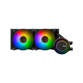 MSI MAG Coreliquid E240 Kit de Refroidissement Liquide pour Processeur, Radiateur 240mm, Ventilateurs ARGB PWM, Pompe 3000 RPM, Compatible Intel LGA et AMD