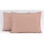 LOVELY HOME Lot de 2 taies d'oreiller 50x70 cm - 100% coton rose poudré - Référence LH71619