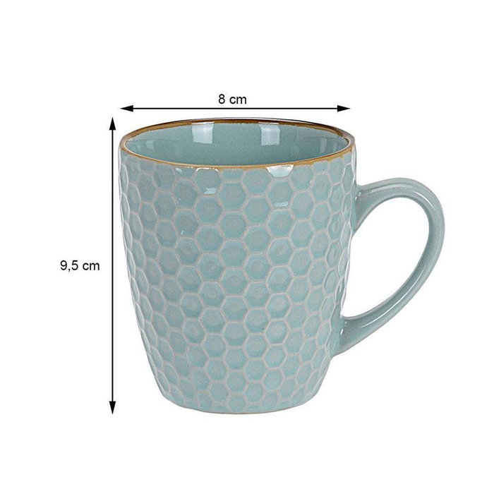 Excellent Houseware 4 Tasses à Café en Grès 300 ml Couleurs Assorties