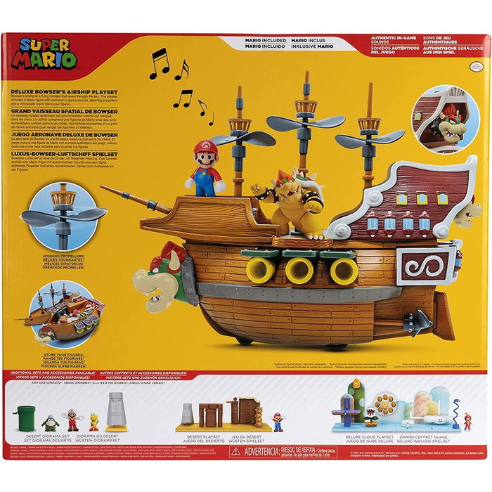 JAKKS PACIFIC - Figurine Deluxe Playset Super Mario Bowser Aeronave Nintendo (6 cm) JAKKS PACIFIC - Figurine Deluxe Playset Super Mario Bowser Aeronave Nintendo (6 cm)