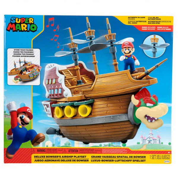 JAKKS PACIFIC - Figurine Deluxe Playset Super Mario Bowser Aeronave Nintendo (6 cm) JAKKS PACIFIC - Figurine Deluxe Playset Super Mario Bowser Aeronave Nintendo (6 cm)