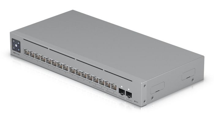 Ubiquiti Switch Layer 3, 4 ports 2.5 GbE RJ45 + 12 ports GbE RJ45 + 2 ports 10G SFP+, 50W, boîtier acier, montage rack/mur/bureau Ubiquiti Switch Layer 3, 4 ports 2.5 GbE RJ45 + 12 ports GbE RJ45 + 2 ports 10G SFP+, 50W, boîtier acier, montage rack/mur/bureau