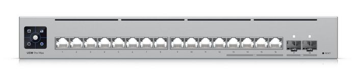 Ubiquiti Switch Layer 3, 4 ports 2.5 GbE RJ45 + 12 ports GbE RJ45 + 2 ports 10G SFP+, 50W, boîtier acier, montage rack/mur/bureau Ubiquiti Switch Layer 3, 4 ports 2.5 GbE RJ45 + 12 ports GbE RJ45 + 2 ports 10G SFP+, 50W, boîtier acier, montage rack/mur/bureau