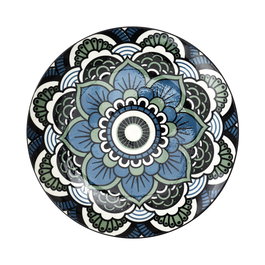 Home Deco Factory Plat de dessert Mandala bleu 19 cm