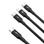 Baseus Câble Rapid Series 3-en-1 USB Type-C PD 20W 1,5 m