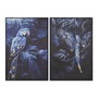 Home ESPRIT Toile Décorative Perroquet Tropical Bleu et Noir