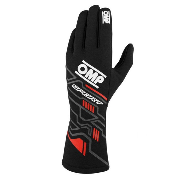 Omp Gants de course 8856-2018 My2025 Noir - Rouge Taille S OMPIB0-0777-B01-073-S