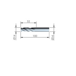 ITALIANA FERRAMENTA Foret hélicoïdal en acier pour métal Ø14 x 100 mm